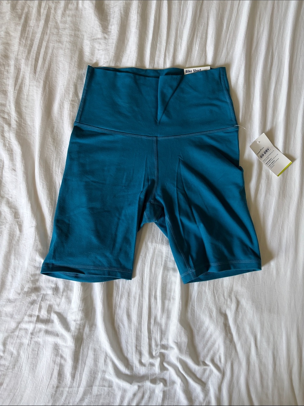 High-Waist Teal Bike Shorts